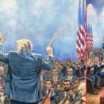 Trump Shares Surreal Painting as MAGA Orchestra Conductor with Key Allies
