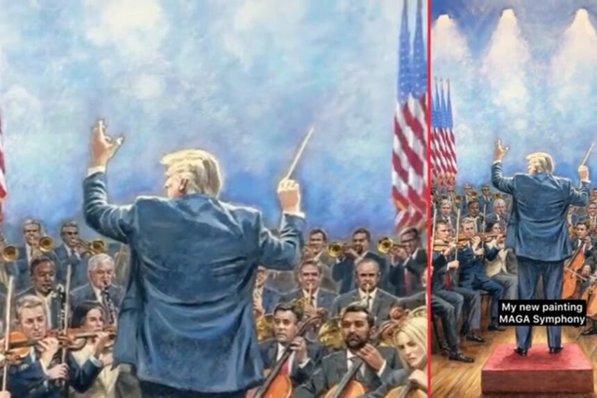 Trump Shares Surreal Painting as MAGA Orchestra Conductor with Key Allies