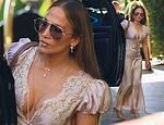 Jennifer Lopez, 56, Glows in Plunging Satin Dress with Son Max in Beverly Hills