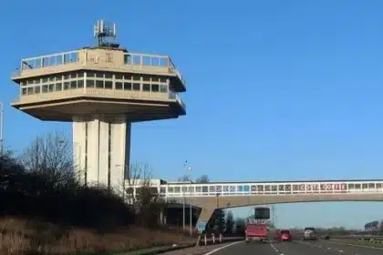 Abandoned £14M Pennine Tower Looms Over M6 Motorway at Lancaster Services