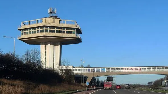 Abandoned £14M Pennine Tower Looms Over M6 Motorway at Lancaster Services