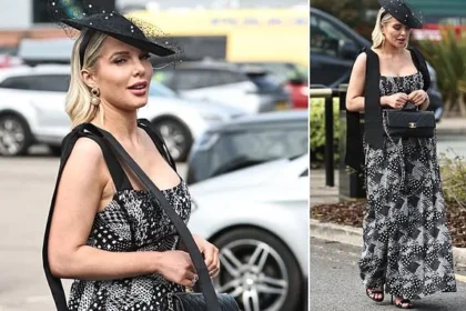Helen Flanagan Stuns in Black-and-White Dress at Aintree Ladies Day