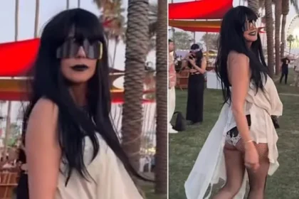Heidi Klum Rocks Black Wig and Cheeky Outfit at Coachella 2026