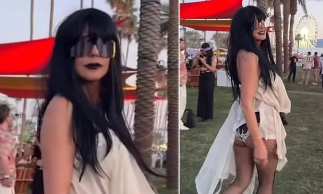 Heidi Klum Rocks Black Wig and Cheeky Outfit at Coachella 2026