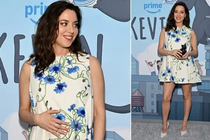 Aubrey Plaza Debuts Baby Bump at Kevin Premiere Red Carpet