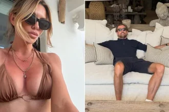 Abbey Clancy Sizzles in Metallic Bikini on Sun-Kissed Holiday with Peter Crouch