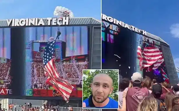 Skydiver Survives Jumbotron Crash at Virginia Tech Game