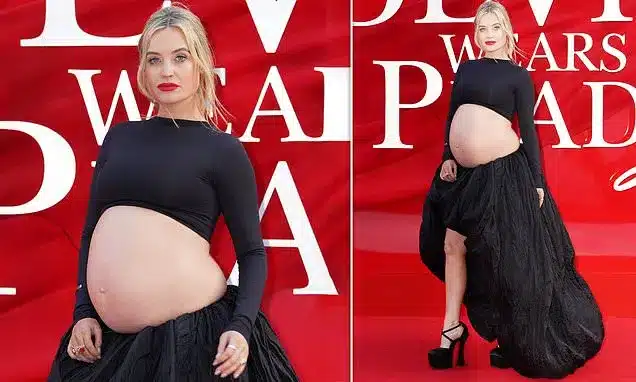 Pregnant Laura Whitmore Flaunts Baby Bump at Devil Wears Prada 2 Premiere