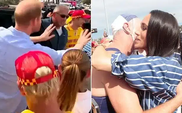Prince Harry’s ‘Easy, Easy!’ Joke as Meghan Hugs Bondi Lifeguard