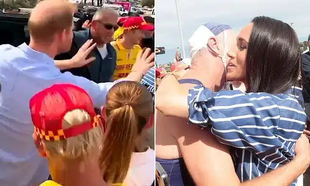 Prince Harry’s ‘Easy, Easy!’ Joke as Meghan Hugs Bondi Lifeguard