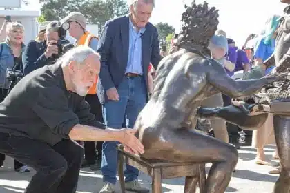 Terry Jones Nude Statue Unveiled in Colwyn Bay: Fans Rub for Luck