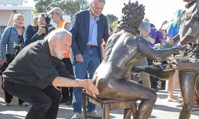 Terry Jones Nude Statue Unveiled in Colwyn Bay: Fans Rub for Luck