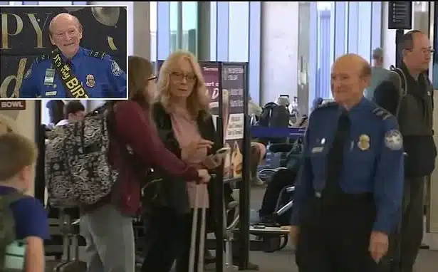 90-Year-Old US Oldest TSA Agent Gets Surprise Birthday at Airport