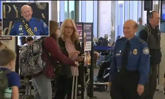 90-Year-Old US Oldest TSA Agent Gets Surprise Birthday at Airport