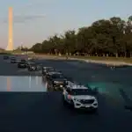 Trump Drives Through Reflecting Pool to Inspect Lincoln Memorial Renovation