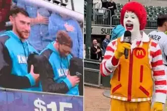 Ronald McDonald Sings National Anthem at Triple-A Game, Players Laugh