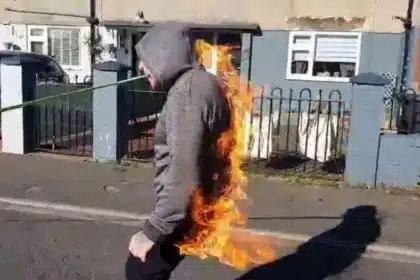 Daredevil Pulls Burning Police Car With Teeth for Charity
