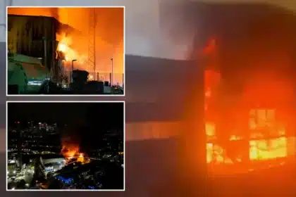 Massive London Waste Fire Erupts, Train Passengers Witness Blaze