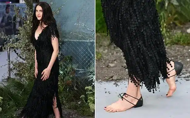 Margaret Qualley’s Daring Chanel ‘Barefoot Sandals’ at Film Premiere