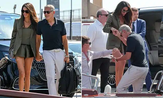 George and Amal Clooney Arrive in Venice for Film Festival Honor