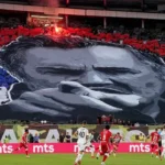 Red Star Belgrade Fans Display Ratko Mladic Tifo Before Derby